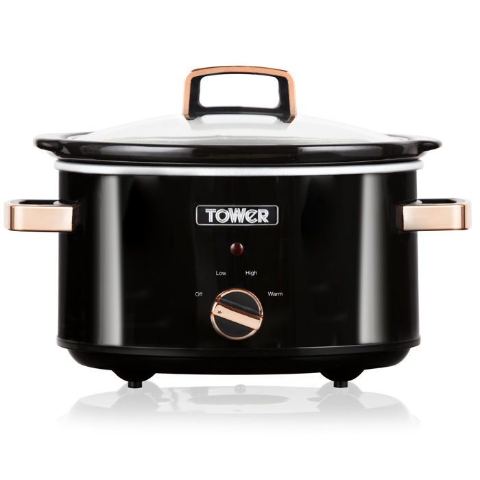Tower T16018RG 3.5 Litre Stainless Steel Slow Cooker with 3 Heat
